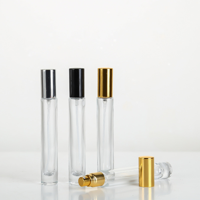 Rectangular Round 10ml Transparent Perfume Bottle | glass jar supplier