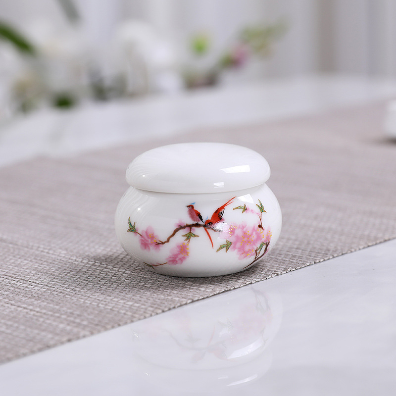 Water Point Peach Blossom Ceramic Small Jar | glass jar supplier